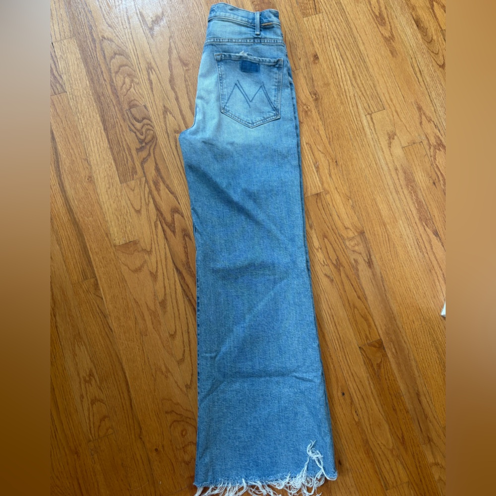 MOTHER Hustler Roller Fray “I confess” Wide Leg Jeans